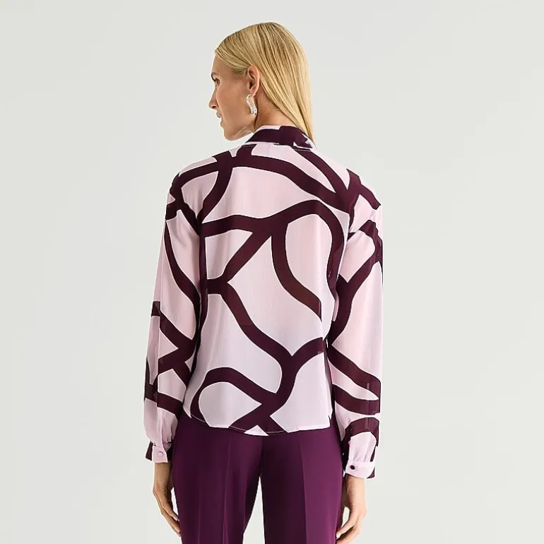 Worthington Womens Split Tie Neck Long Sleeve Blouse