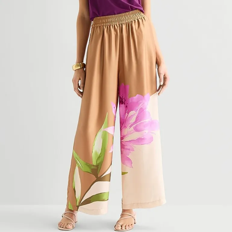 Worthington Womens Wide Leg High Rise Pull-On Pant