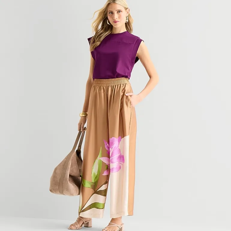 Worthington Womens Wide Leg High Rise Pull-On Pant