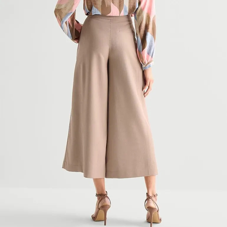 Worthington Womens Wide Leg High Rise Cropped Pant