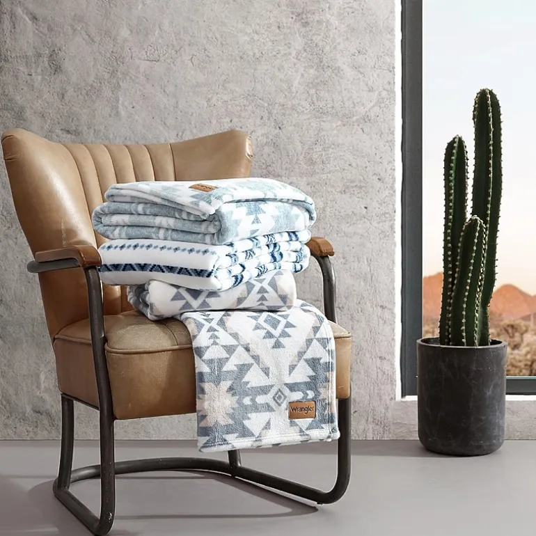 Wrangler Canyon Ikat Ultra Plush Fleece Lightweight Throw