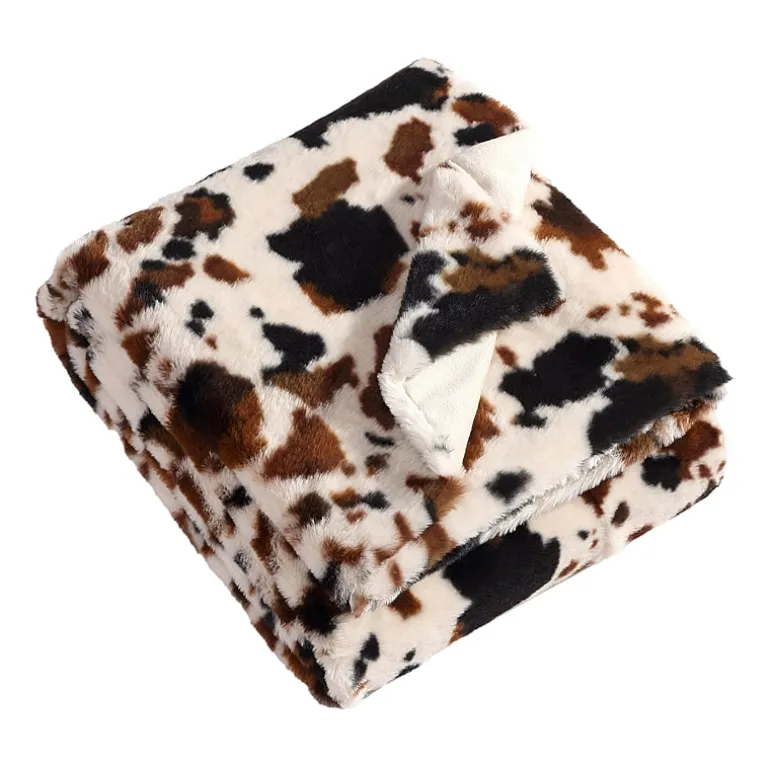 Wrangler Spotted Cow Print Washable Throw