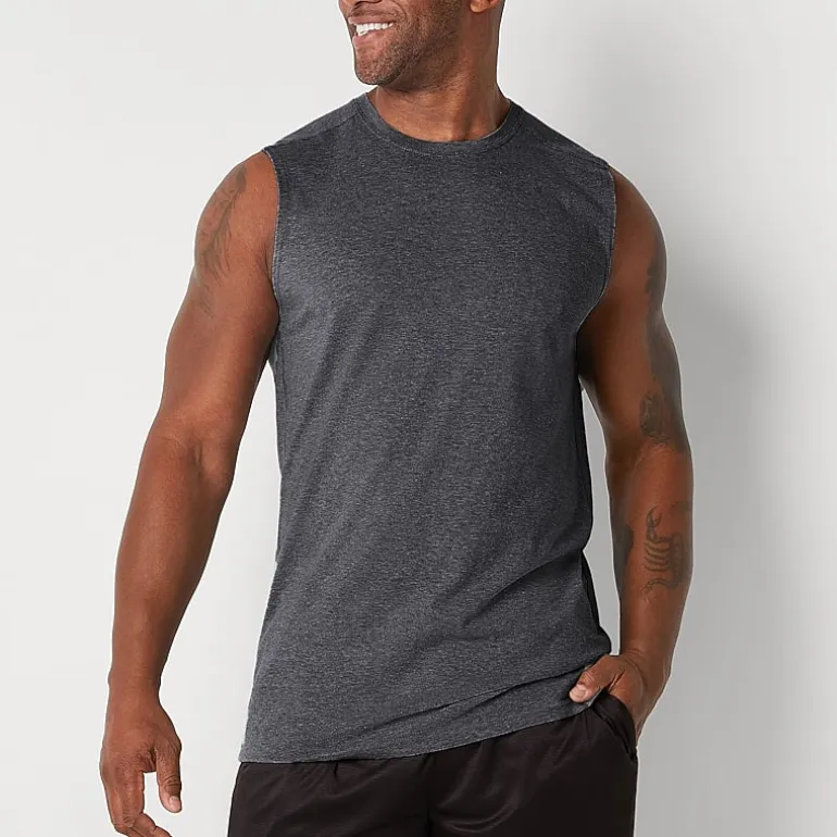Xersion Cotton Mens Crew Neck Sleeveless Big and Tall Muscle T-Shirt