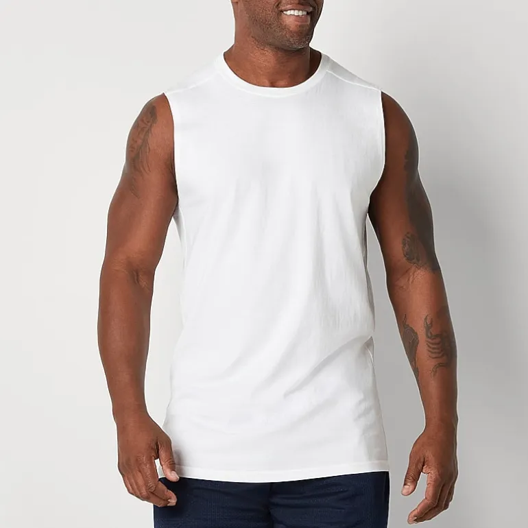 Xersion Cotton Mens Crew Neck Sleeveless Big and Tall Muscle T-Shirt