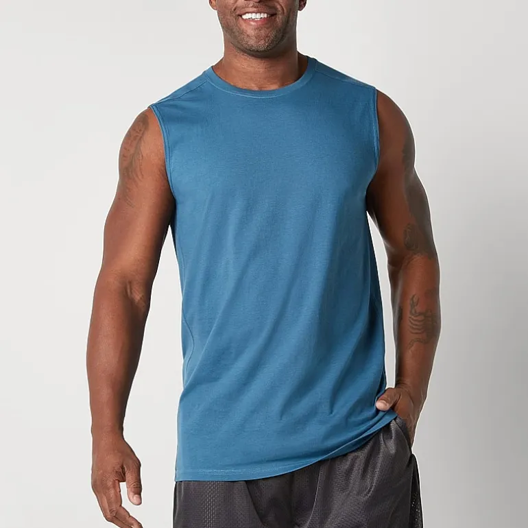 Xersion Cotton Mens Crew Neck Sleeveless Big and Tall Muscle T-Shirt