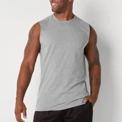 Xersion Cotton Mens Crew Neck Sleeveless Big and Tall Muscle T-Shirt