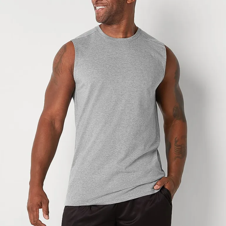 Xersion Cotton Mens Crew Neck Sleeveless Big and Tall Muscle T-Shirt