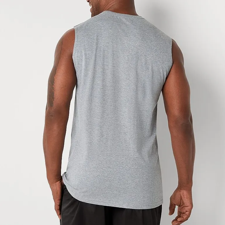 Xersion Cotton Mens Crew Neck Sleeveless Big and Tall Muscle T-Shirt