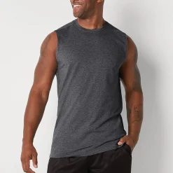 Xersion Cotton Mens Crew Neck Sleeveless Big and Tall Muscle T-Shirt