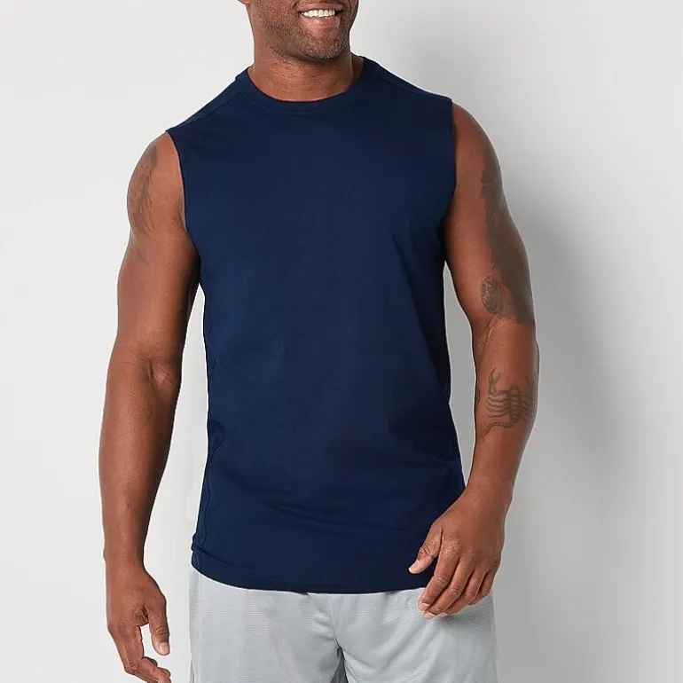 Xersion Cotton Mens Crew Neck Sleeveless Big and Tall Muscle T-Shirt
