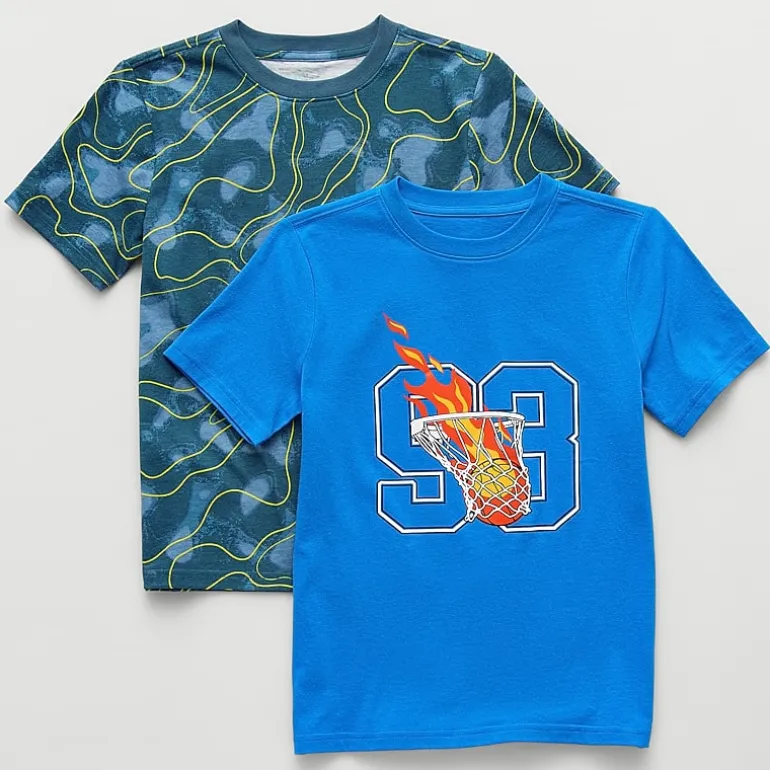 Xersion Little & Big Kid Boys Crew Neck Short Sleeve Regular Fit Graphic T-Shirt-2PC