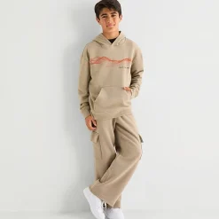 Xersion Little & Big Kid Boys Mid Rise Wide Leg Active Fleece Cargo Pant