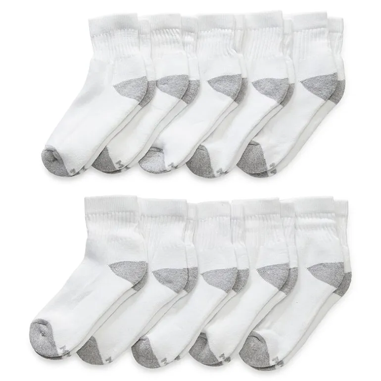 Xersion Little & Big Kid Boys Multi-Pack 10 Pair Quarter Ankle Socks
