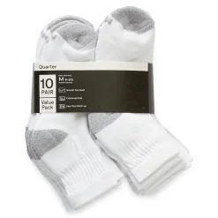 Xersion Little & Big Kid Boys Multi-Pack 10 Pair Quarter Ankle Socks