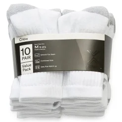 Xersion Little & Big Kid Boys 10 Pair Crew Socks