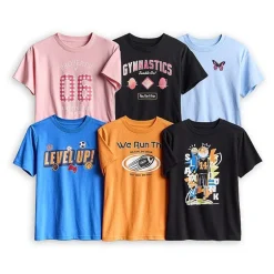 Xersion Little & Big Kid Girls Crew Neck Short Sleeve Relaxed Fit Graphic T-Shirt