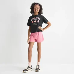 Xersion Little & Big Kid Girls Crew Neck Short Sleeve Relaxed Fit Graphic T-Shirt