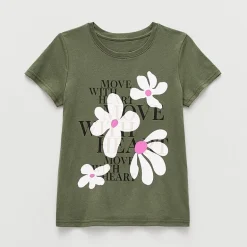 Xersion Little & Big Kid Girls Crew Neck Short Sleeve Regular Fit Graphic T-Shirt
