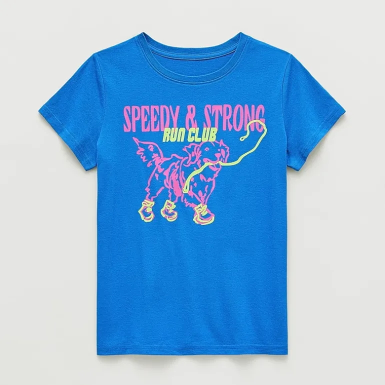 Xersion Little & Big Kid Girls Crew Neck Short Sleeve Regular Fit Graphic T-Shirt