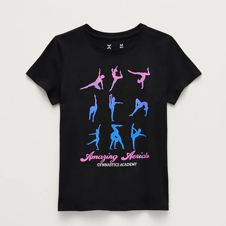 Xersion Little & Big Kid Girls Crew Neck Short Sleeve Regular Fit Graphic T-Shirt