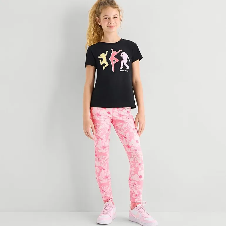 Xersion Little & Big Kid Girls Crew Neck Short Sleeve Regular Fit Graphic T-Shirt