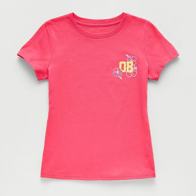 Xersion Little & Big Kid Girls Crew Neck Short Sleeve Regular Fit Graphic T-Shirt