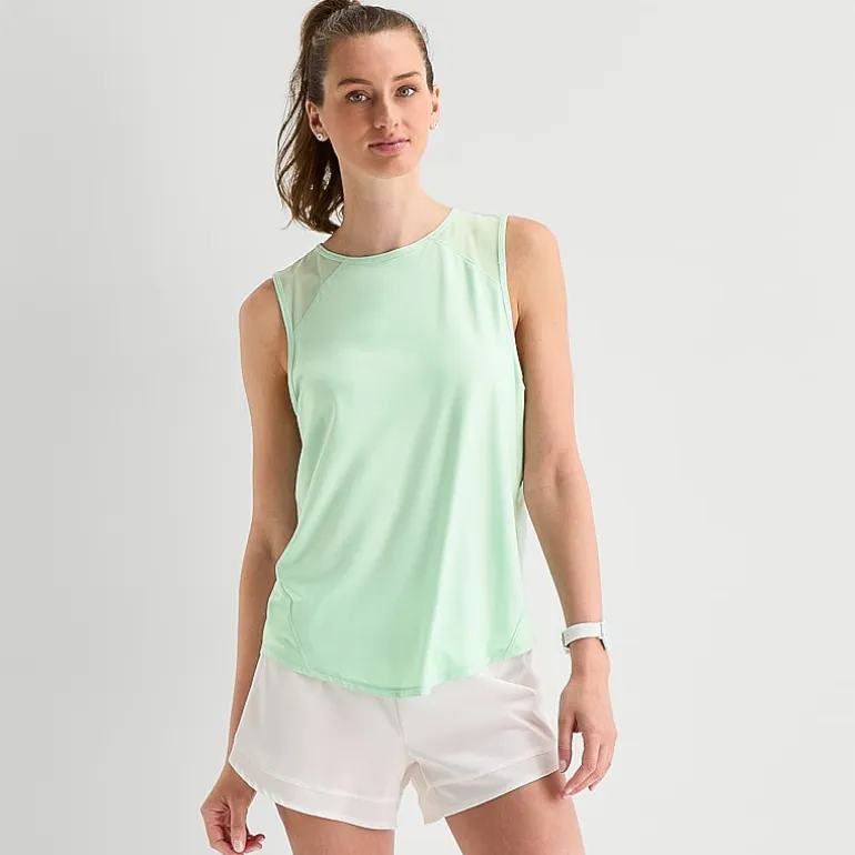 Xersion Mesh Womens Crew Neck Sleeveless Active Tank Top