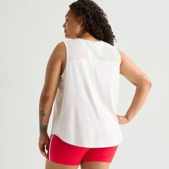 Xersion Mesh Womens Crew Neck Sleeveless Active Plus Tank Top