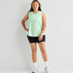 Xersion Mesh Womens Crew Neck Sleeveless Active Plus Tank Top