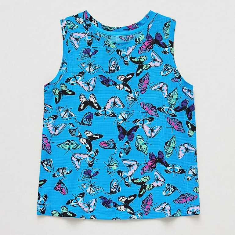 Xersion Performance Little & Big Kid Girls Crew Neck Sleeveless Active Tank Top