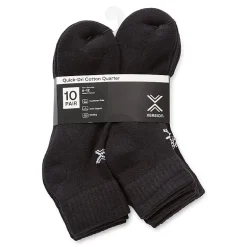 Xersion Quick-Dri Mens 10 Pair Quarter Ankle Socks
