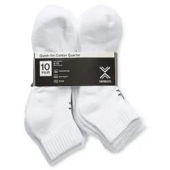 Xersion Quick-Dri Mens 10 Pair Quarter Ankle Socks