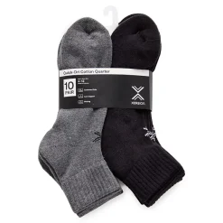 Xersion Quick-Dri Mens 10 Pair Quarter Ankle Socks