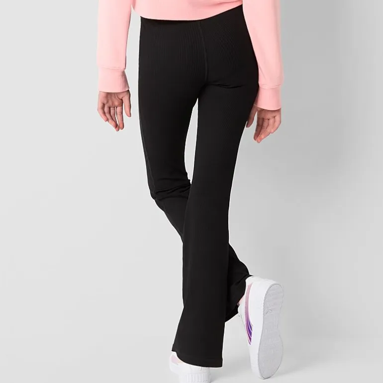Xersion Ribbed Little & Big Kid Girls Quick Dry High Rise 26 1/2" Active Flare Full Length Leggings