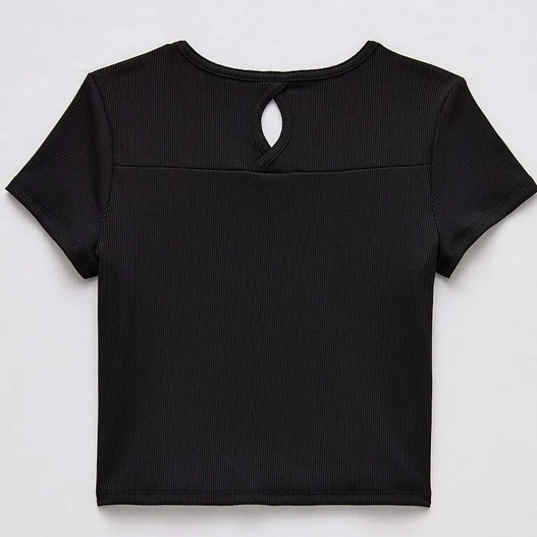 Xersion Rib Little & Big Kid Girls Scoop Neck Short Sleeve Active T-Shirt