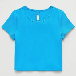Xersion Rib Little & Big Kid Girls Scoop Neck Short Sleeve Active T-Shirt