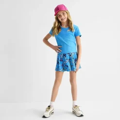 Xersion Rib Little & Big Kid Girls Scoop Neck Short Sleeve Active T-Shirt
