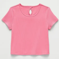 Xersion Rib Little & Big Kid Girls Scoop Neck Short Sleeve Active T-Shirt
