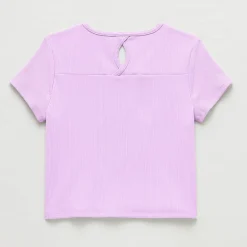 Xersion Rib Little & Big Kid Girls Scoop Neck Short Sleeve Active T-Shirt