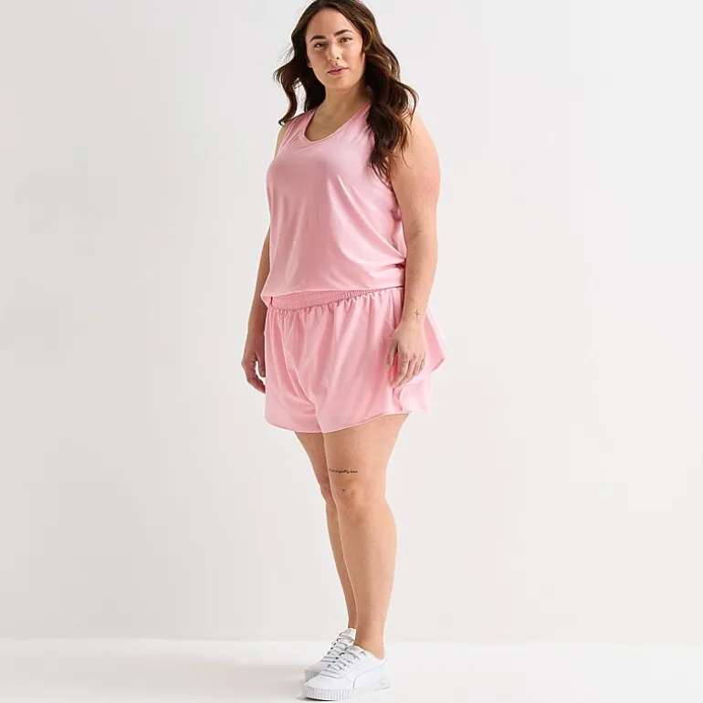 Xersion Ruffle Womens 3 1/4" Mid Rise Plus Running Short