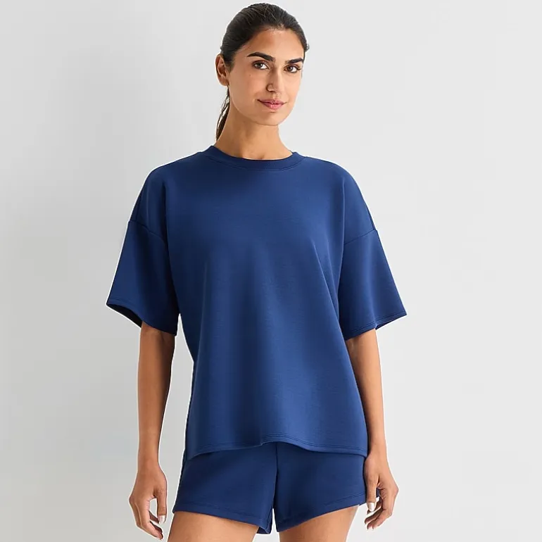 Xersion Scubaluxe Womens Crew Neck Short Sleeve Active T-Shirt