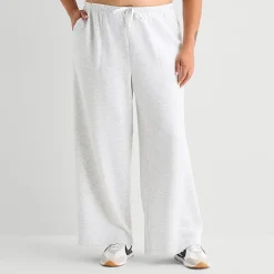 Xersion Scubaluxe Womens Drawstring Waist Wide Leg Mid Rise Regular Fit Plus Sweatpant