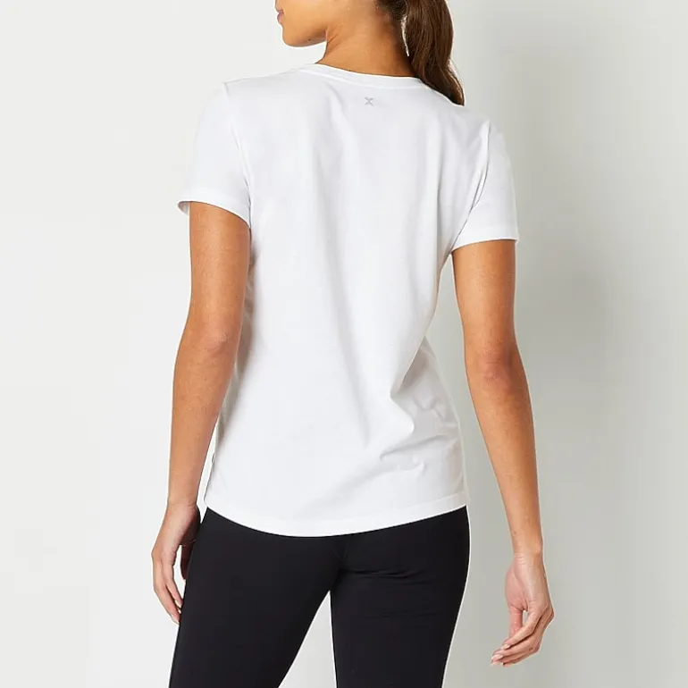 Xersion Womens Cotton Crew Neck Short Sleeve T-Shirt