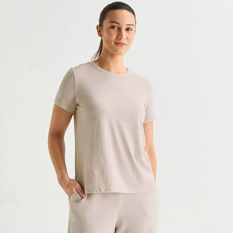 Xersion Womens Cotton Crew Neck Short Sleeve T-Shirt Tall