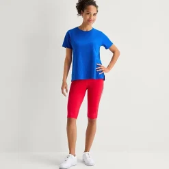 Xersion Womens Cotton Crew Neck Short Sleeve T-Shirt