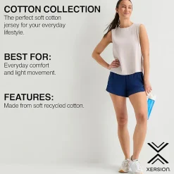 Xersion Womens Cotton Crew Neck Short Sleeve T-Shirt