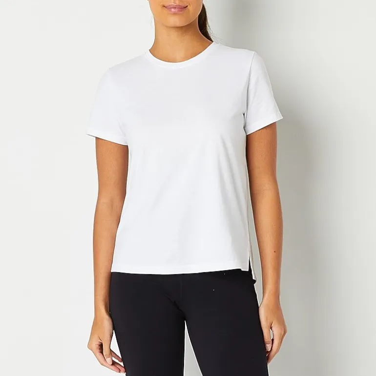 Xersion Womens Cotton Crew Neck Short Sleeve T-Shirt