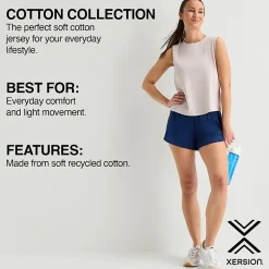 Xersion Womens Cotton Crew Neck Short Sleeve T-Shirt