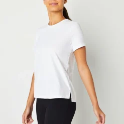 Xersion Womens Cotton Crew Neck Short Sleeve T-Shirt
