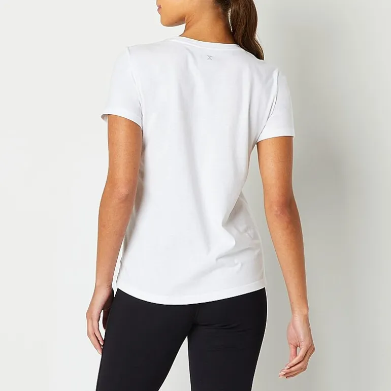 Xersion Womens Cotton Crew Neck Short Sleeve T-Shirt